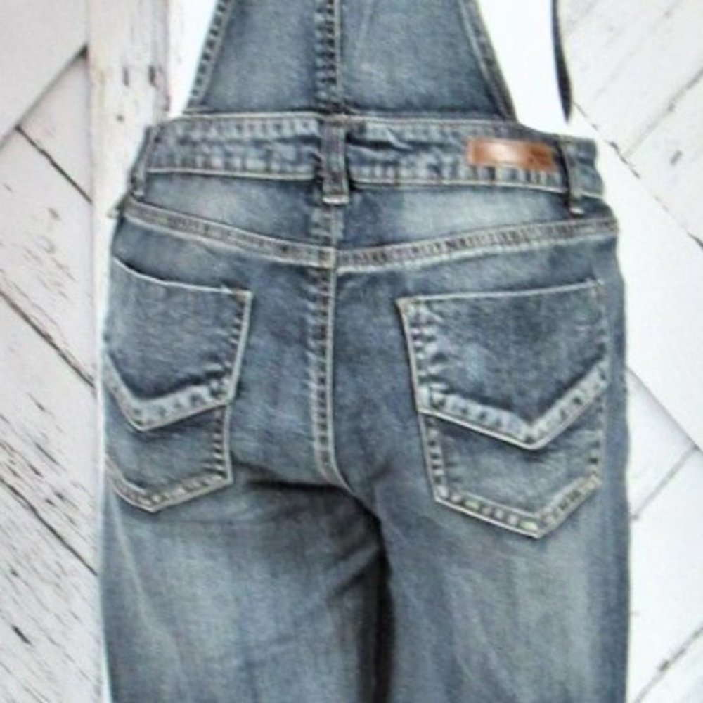 Blizzard Blue Distressed/Destroyed Overalls - Picture 7 of 15